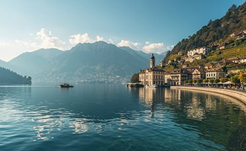 Lake Geneva and surrounding vineyards